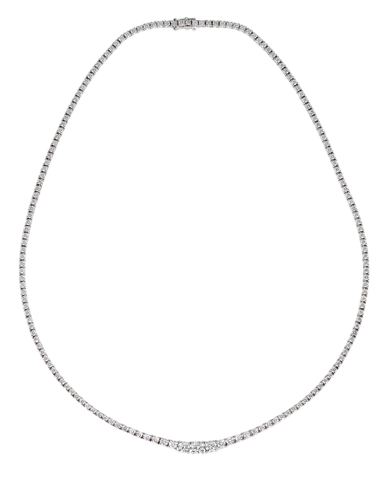5ct Graduated Diamond Tennis Necklace in 18ct Gold