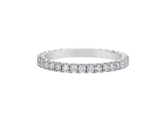 W.01 | Split Bead Diamond Wedding Band in 18ct White Gold