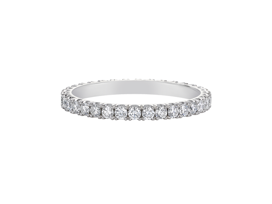 W.01 | Split Bead Diamond Wedding Band in 18ct White Gold