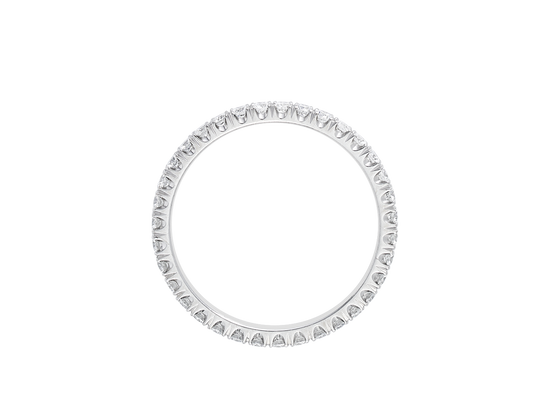 W.01 | Split Bead Diamond Wedding Band in 18ct White Gold