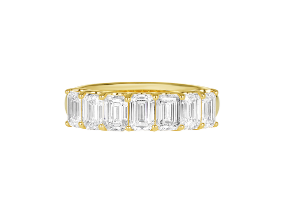 2ct Emerald Cut Diamond Eternity Band in 18ct Gold