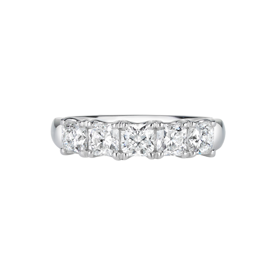 Radiant Cut Diamond Wedding Band in 18ct White Gold
