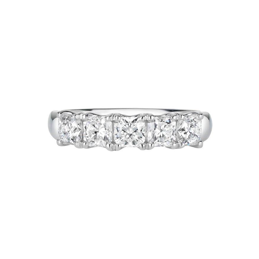 Radiant Cut Diamond Wedding Band in 18ct White Gold